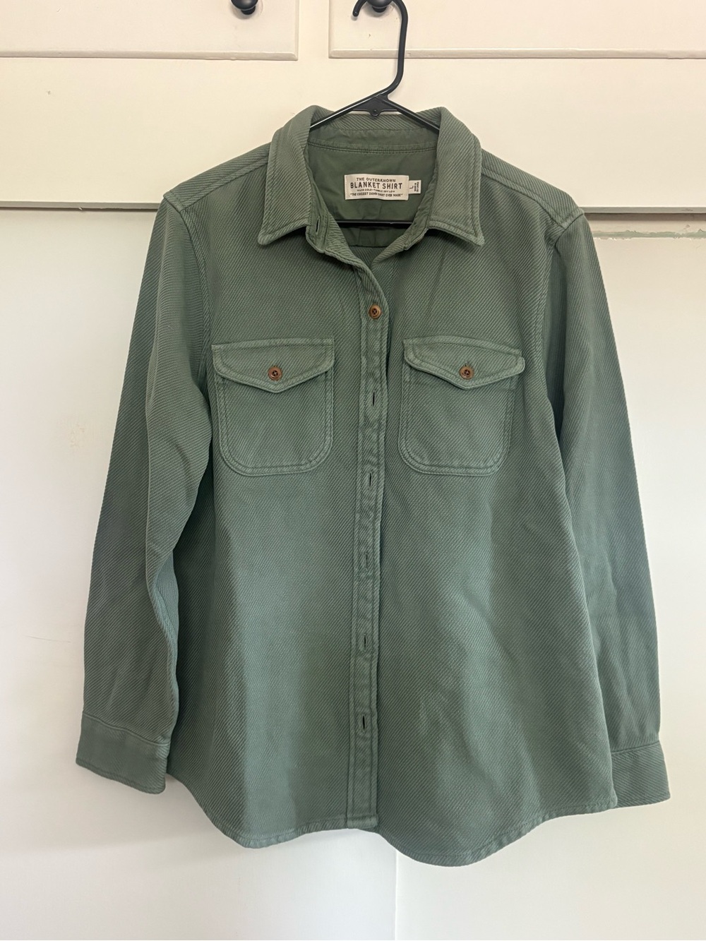 Outerknown Sage Green Casual Button-Front Shirt